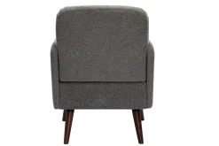 Miliboo Skandinavischer Sessel Stoff mit Samteffekt in Grau mit dunklen Holzfüßen ISKO* Design-sessel|Sessel