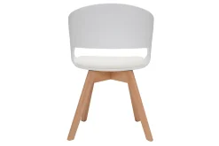 Miliboo Skandinavischer Stuhl in Weiß und hellem Holz PRISMA* Design-stühle