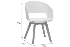 Miliboo Skandinavischer Stuhl in Weiß und hellem Holz PRISMA* Design-stühle