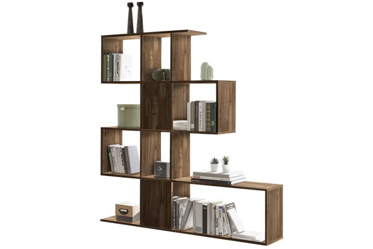Miliboo Skandinavisches Bücherregal Raumtrenner Walnussfinish H147 cm COMO* Bücherregale|Bücherregale