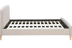 Miliboo Skandinavisches Bett 140 x 200 cm Stoff Beige NIELS* Betten Für Erwachsene