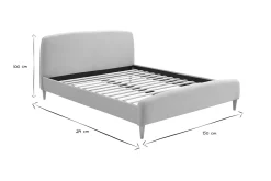 Miliboo Skandinavisches Bett 140 x 200 cm Stoff Beige NIELS* Betten Für Erwachsene
