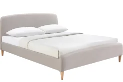 Miliboo Skandinavisches Bett 160 x 200 cm Stoff Beige NIELS* Betten Für Erwachsene