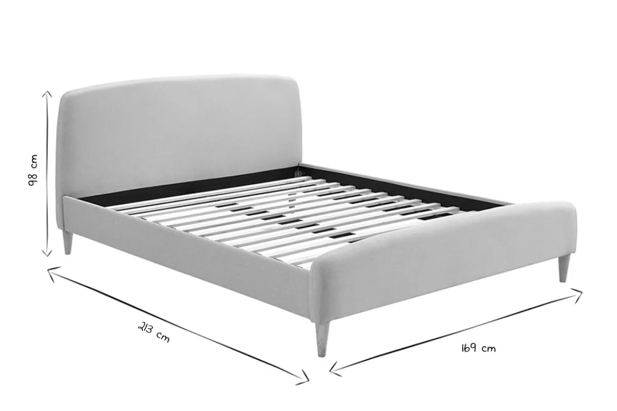 Miliboo Skandinavisches Bett 160 x 200 cm Stoff Beige NIELS* Betten Für Erwachsene