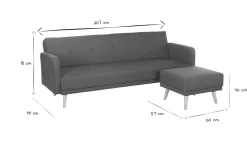 Miliboo Skandinavisches Eck-Schlafsofa entenblau ULLA* Schlafsofas|Ecksofas