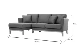 Miliboo Skandinavisches Ecksofa links OSLO aus blaugrünem, abziehbarem Stoff* Ecksofas