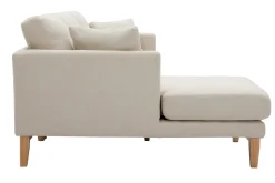 Miliboo Skandinavisches Ecksofa links aus beigem Stoff mit abnehmbaren Bezügen und hellem Holz 3-4 Sitzer OSLO* Ecksofas