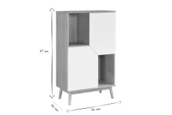 Miliboo Skandinavisches Sideboard aus hellem und weißem Holz 2 Türen TALIA* Sideboards