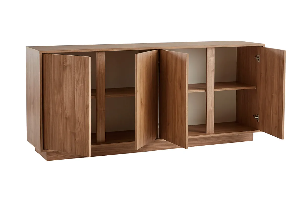Miliboo Skandinavisches Sideboard mit 4 Türen in Eichenholzoptik B180 cm COMO* Sideboards