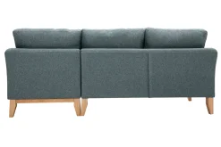 Miliboo Skandinavisches 4-Sitzer-Ecksofa rechtsseitig mit abziehbarem, graugrünem Stoff und hellem Holz OSLO* Ecksofas