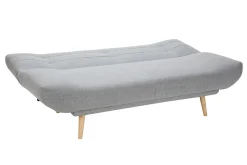 Miliboo Skandinavisches 3-Sitzer-Schlafsofa hellgrauer Stoff und Holz FAGUO* Schlafsofas