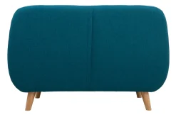 Miliboo Skandinavisches 2-Sitzer-Sofa mit abnehmbarem Bezug in entenblau und Holz YNOK* Design-sofas