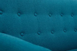 Miliboo Skandinavisches 2-Sitzer-Sofa mit abnehmbarem Bezug in entenblau und Holz YNOK* Design-sofas