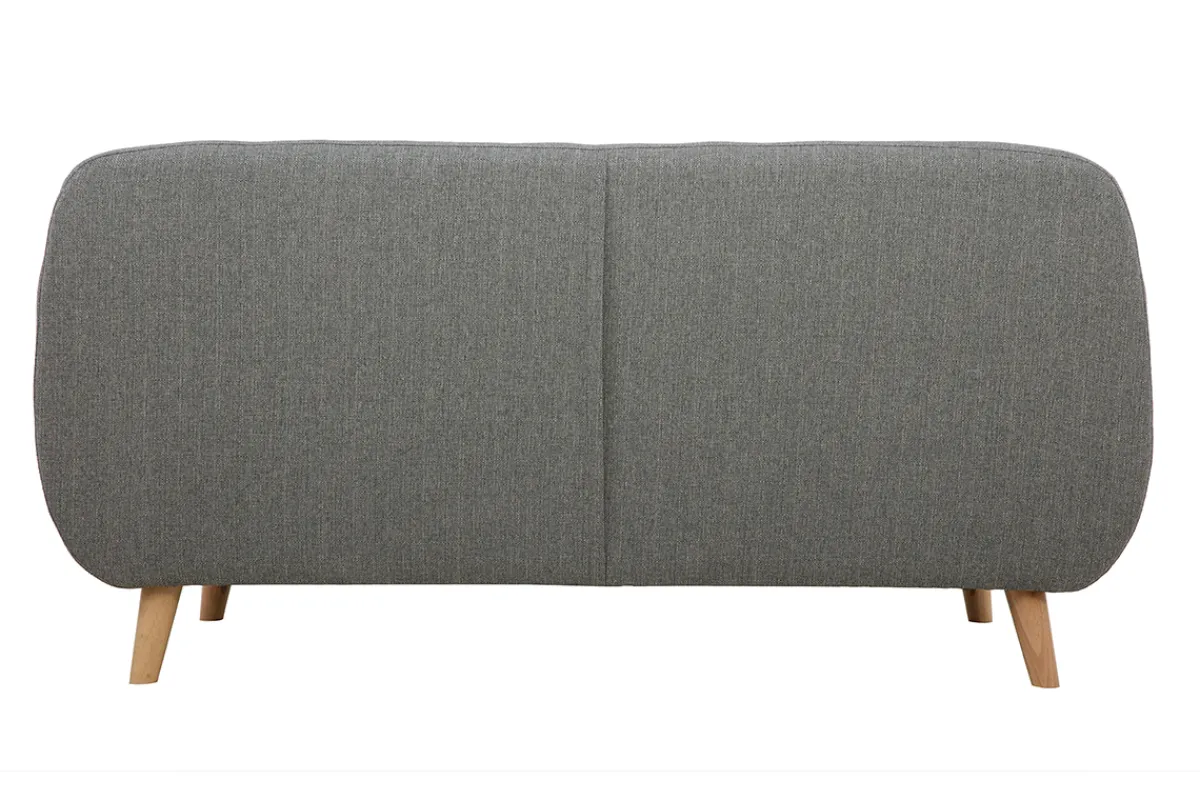 Miliboo Skandinavisches 3-Sitzer-Sofa mit hellgrauem abnehmbarem Bezug und Holz YNOK* Design-sofas