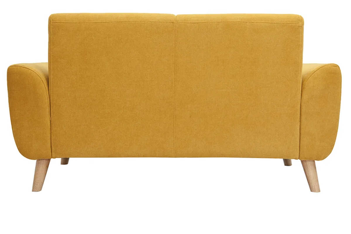 Miliboo Skandinavisches 2-Sitzer-Sofa in gelb Samt EKTOR* Design-sofas