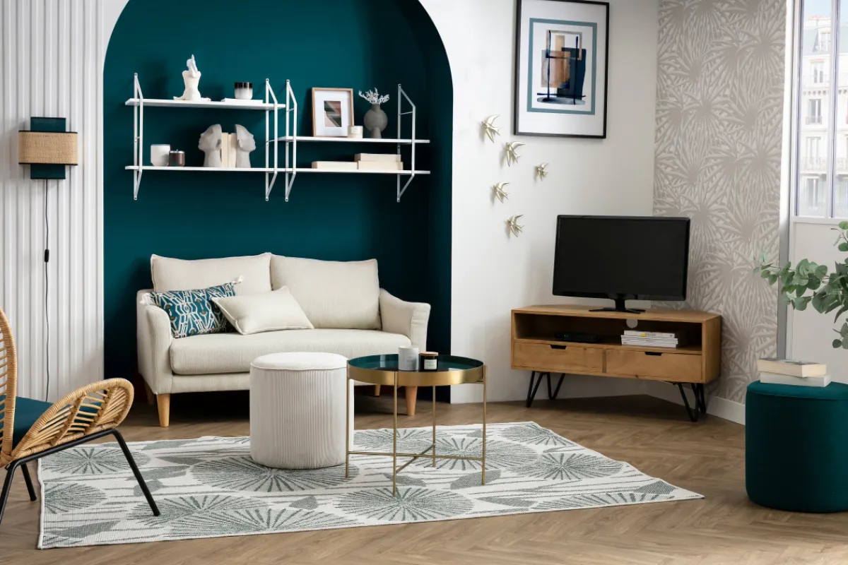 Miliboo Skandinavisches 2-Sitzer-Sofa Khaki KATE* Design-sofas