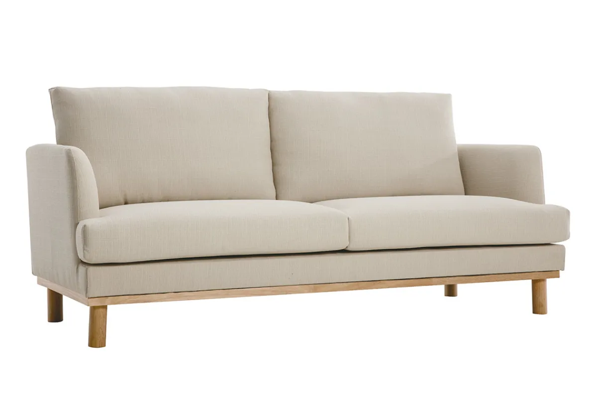 Miliboo Skandinavisches 3-Sitzer-Sofa beige HOBART* Design-sofas