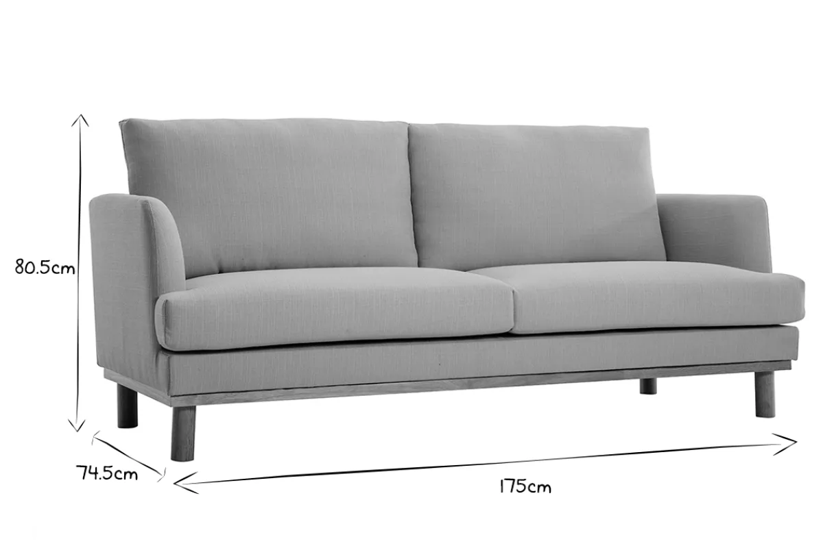 Miliboo Skandinavisches 3-Sitzer-Sofa beige HOBART* Design-sofas