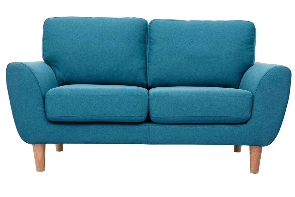 Miliboo Skandinavisches 2-Sitzer-Sofa in enteblauem Stoff ALICE* Design-sofas