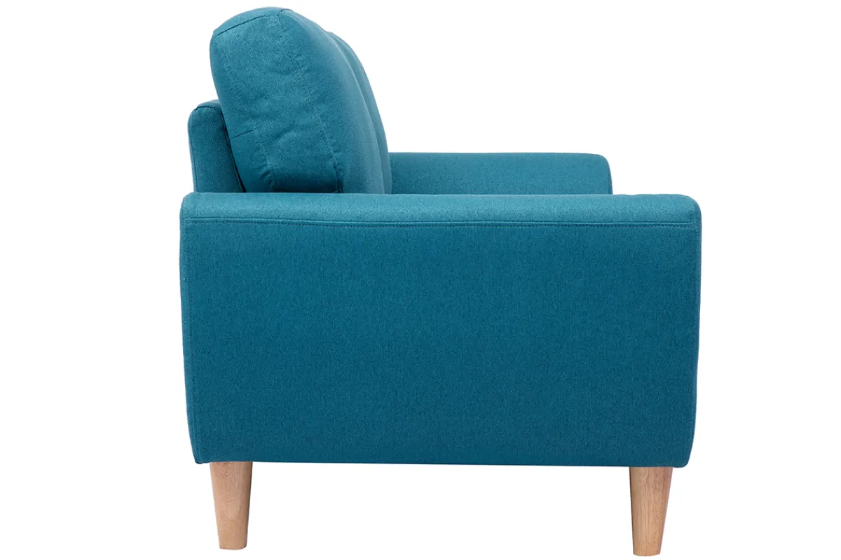 Miliboo Skandinavisches 2-Sitzer-Sofa in enteblauem Stoff ALICE* Design-sofas