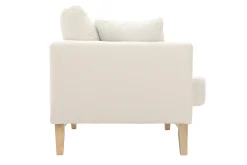 Miliboo Skandinavisches 2-Sitzer-Sofa mit abnehmbarem Bezug in Weiß mit Bouclé-Wolleffekt und Holzfüßen OSLO* Design-sofas
