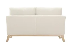 Miliboo Skandinavisches 2-Sitzer-Sofa mit abnehmbarem Bezug in Weiß mit Bouclé-Wolleffekt und Holzfüßen OSLO* Design-sofas