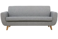 Miliboo Skandinavisches 3-Sitzer-Sofa in Hellgrau und Holz PURE* Design-sofas