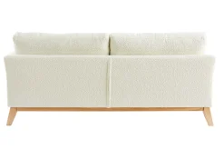 Miliboo Skandinavisches 3-Sitzer-Sofa mit abnehmbarem Bezug in Weiß mit Bouclé-Wolleffekt OSLO* Design-sofas