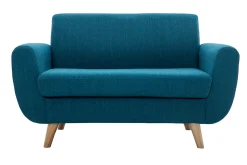 Miliboo Skandinavisches 2-Sitzer-Sofa in Entenblau aus massivem Hevea PURE* Design-sofas