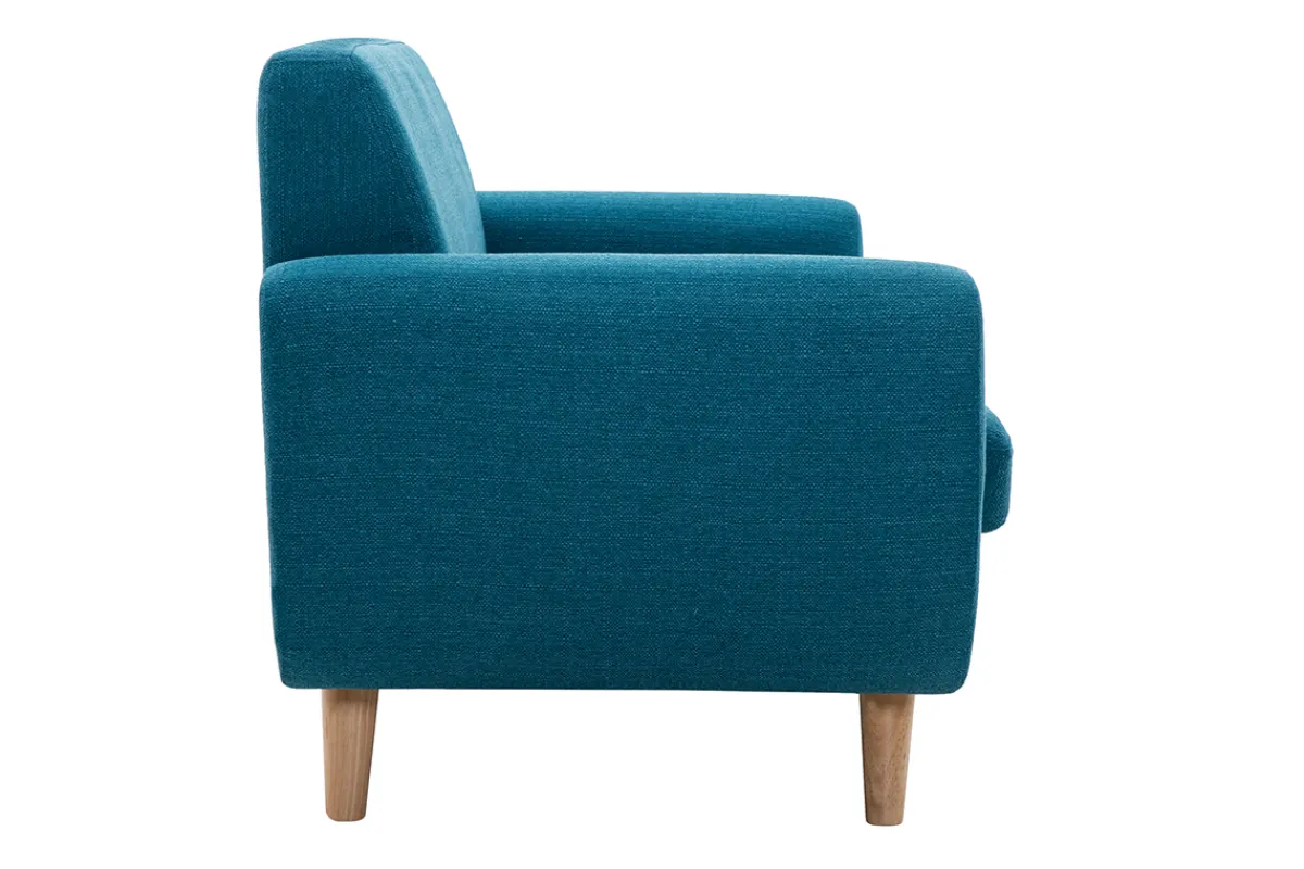 Miliboo Skandinavisches 2-Sitzer-Sofa in Entenblau aus massivem Hevea PURE* Design-sofas