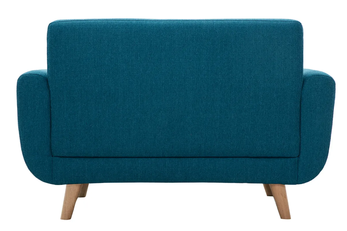 Miliboo Skandinavisches 2-Sitzer-Sofa in Entenblau aus massivem Hevea PURE* Design-sofas