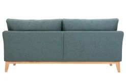 Miliboo Skandinavisches 3-Sitzer-Sofa mit abnehmbarem Bezug aus graugrünem Stoff und hellem Holz OSLO* Design-sofas