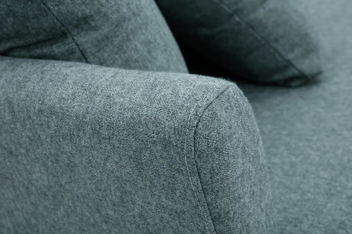Miliboo Skandinavisches 3-Sitzer-Sofa mit abnehmbarem Bezug aus graugrünem Stoff und hellem Holz OSLO* Design-sofas