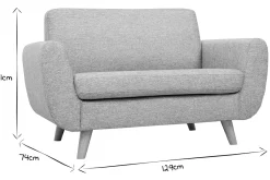 Miliboo Skandinavisches 2-Sitzer-Sofa grau PURE* Design-sofas