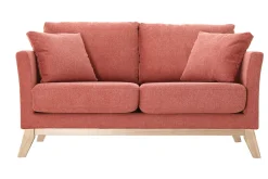 Miliboo Skandinavisches 2-Sitzer-Sofa mit abnehmbarem Bezug in Terracotta mit strukturiertem Samteffekt OSLO* Design-sofas