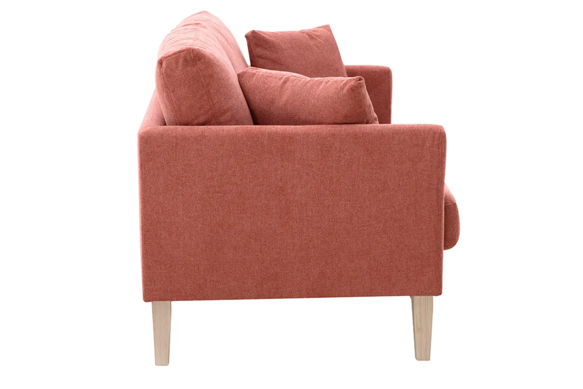 Miliboo Skandinavisches 2-Sitzer-Sofa mit abnehmbarem Bezug in Terracotta mit strukturiertem Samteffekt OSLO* Design-sofas