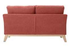 Miliboo Skandinavisches 2-Sitzer-Sofa mit abnehmbarem Bezug in Terracotta mit strukturiertem Samteffekt OSLO* Design-sofas