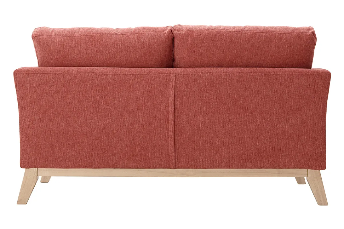 Miliboo Skandinavisches 2-Sitzer-Sofa mit abnehmbarem Bezug in Terracotta mit strukturiertem Samteffekt OSLO* Design-sofas