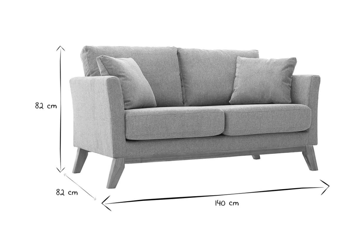 Miliboo Skandinavisches 2-Sitzer-Sofa mit abnehmbarem Bezug in Terracotta mit strukturiertem Samteffekt OSLO* Design-sofas