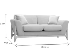 Miliboo Skandinavisches Sofa aus beigem Stoff mit Samteffekt und Eschenholz 2-Sitzer ASAKO* Design-sofas