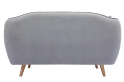 Miliboo Skandinavisches Sofa aus hellgrauem Stoff mit Samt-Effekt Zweisitzer FOLK* Design-sofas