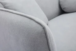 Miliboo Skandinavisches Sofa aus hellgrauem Stoff mit Samt-Effekt Zweisitzer FOLK* Design-sofas