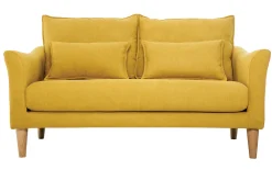 Miliboo Skandinavisches Sofa senfgelber Stoff mit Samteffekt 2-Sitzer KATE* Design-sofas