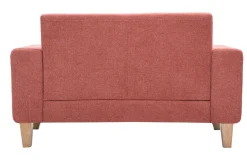 Miliboo Skandinavisches Sofa 2-Sitzer aus terracottafarbenem Stoff und hellem Holz FJORD* Design-sofas