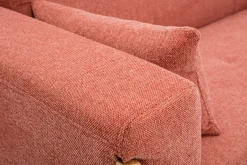 Miliboo Skandinavisches Sofa 2-Sitzer aus terracottafarbenem Stoff und hellem Holz FJORD* Design-sofas