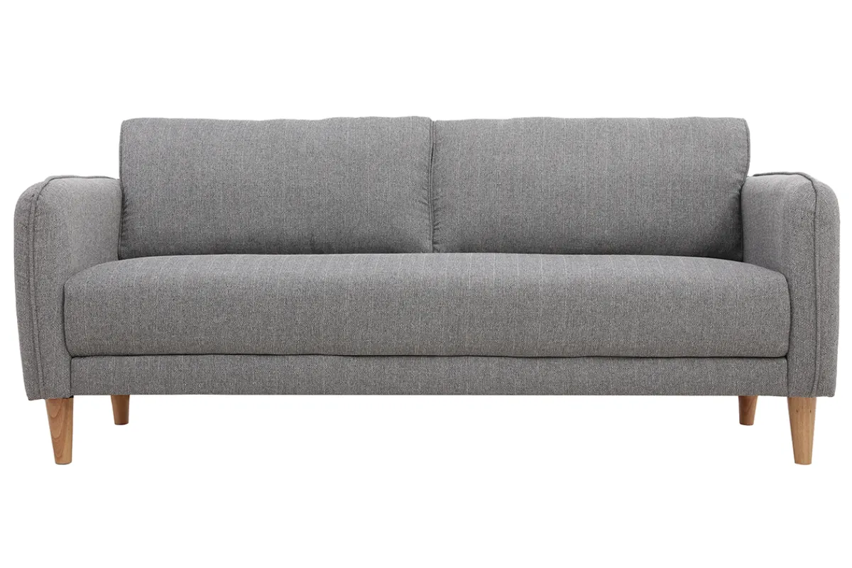 Miliboo Skandinavisches Sofa 3-Sitzer Hellgrau KURT* Design-sofas