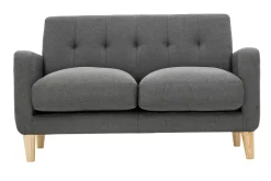 Miliboo Skandinavisches Sofa 2-Sitzer aus dunkelgrauem Stoff LUNA* Design-sofas