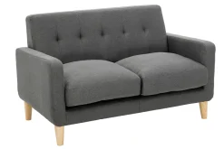 Miliboo Skandinavisches Sofa 2-Sitzer aus dunkelgrauem Stoff LUNA* Design-sofas
