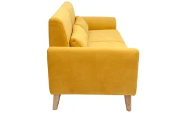 Miliboo Skandinavisches Sofa 3-Sitzer Samt gelb EKTOR* Design-sofas