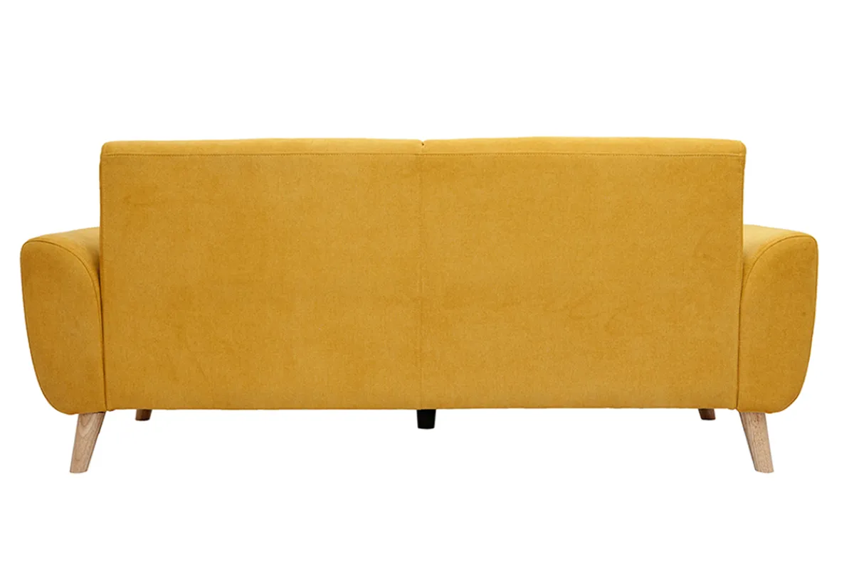 Miliboo Skandinavisches Sofa 3-Sitzer Samt gelb EKTOR* Design-sofas